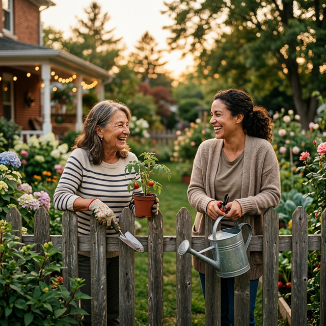 Neighbors talking